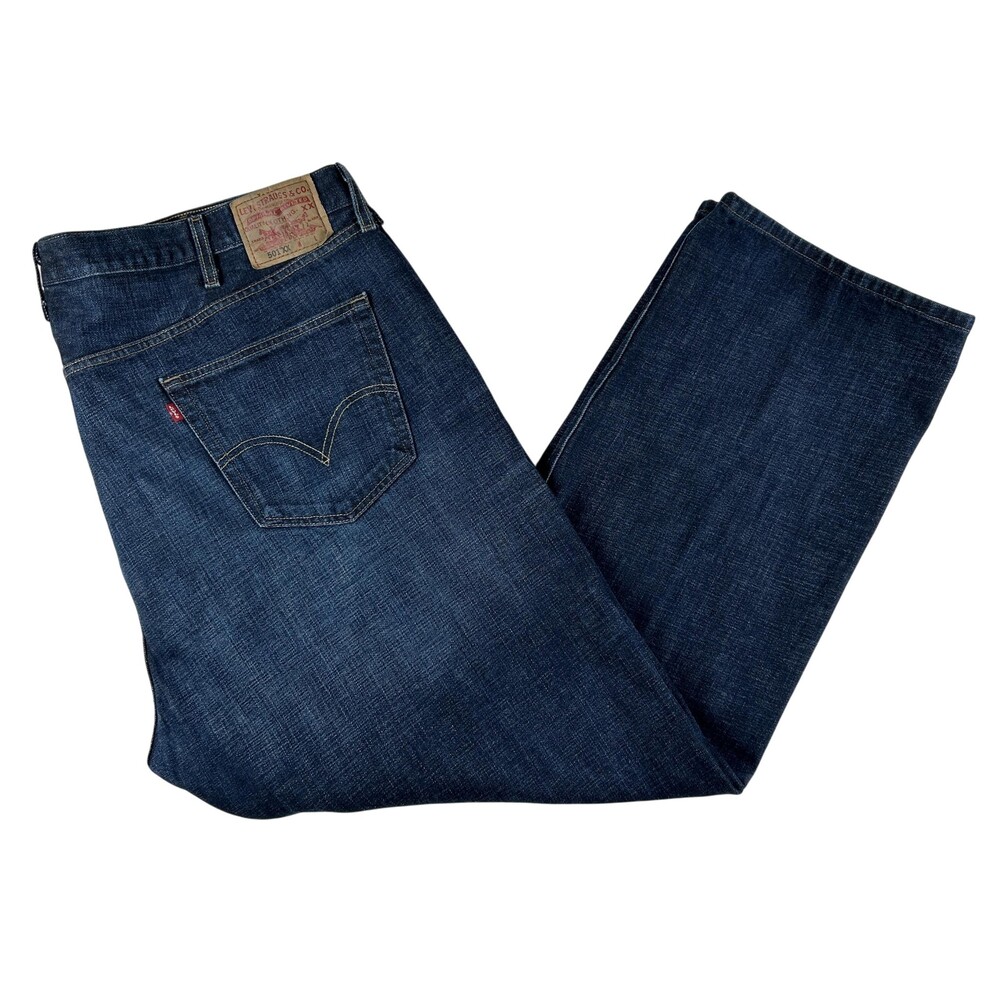 Levis 501XX Jeans Mens 50x32 Medium Wash Blue Denim Regular Straight Button Fly